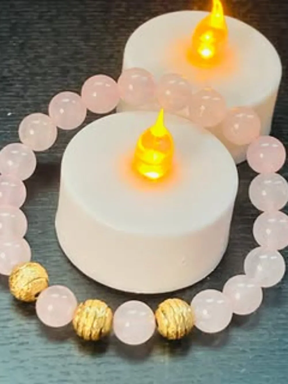 Ribbon Pattern Focal Bead * Rose Quartz Beads